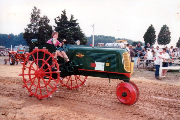 Debbie parading the Oliver 70